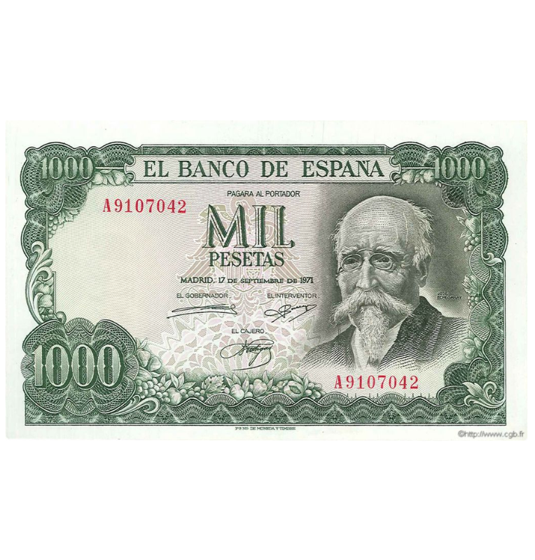 España 1.000 Pesetas 1971 Pick 154